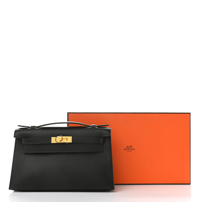 Hermes Swift Kelly Pochette Clutch Black 9 of 9