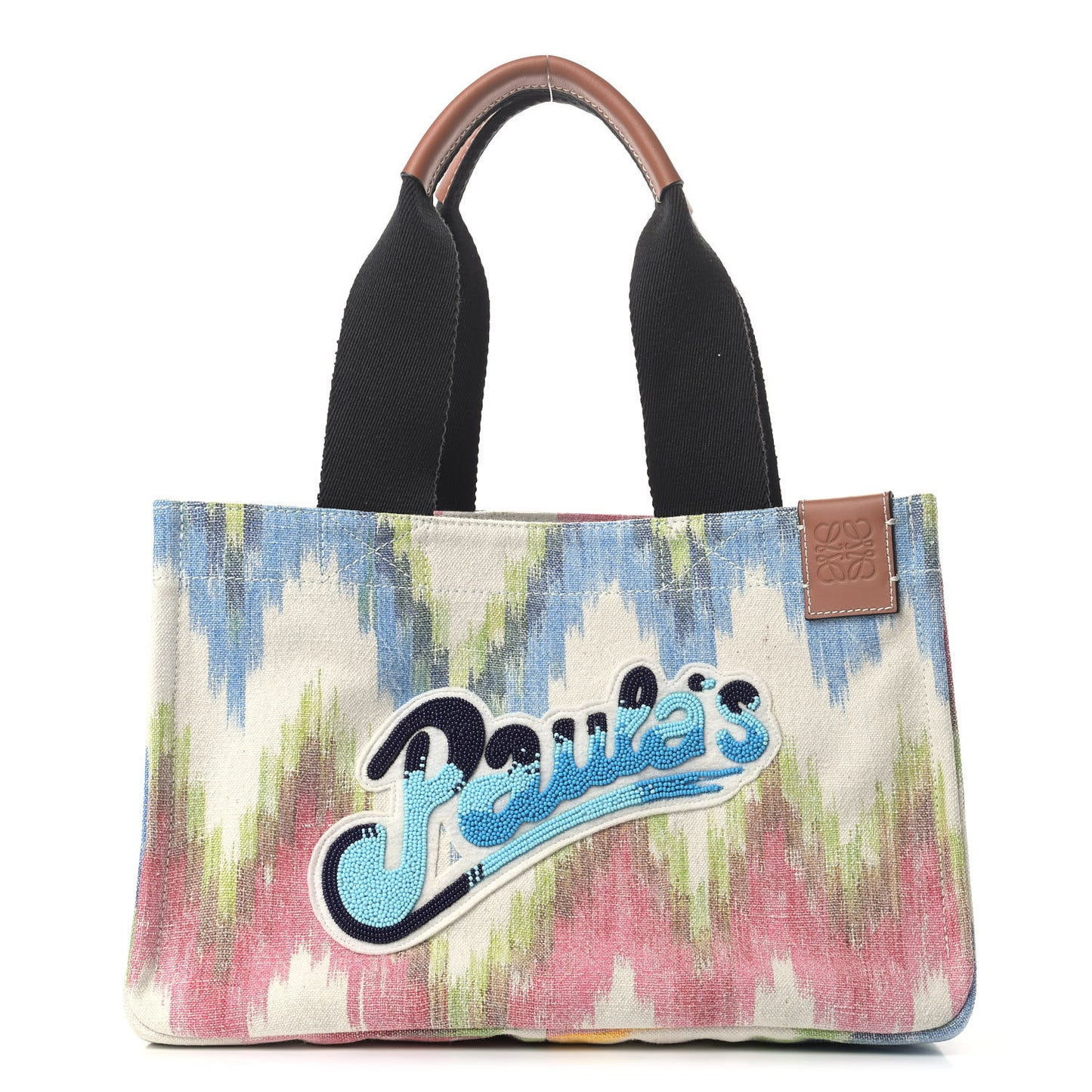 Canvas Beaded Paula Beach Tote Multicolor
