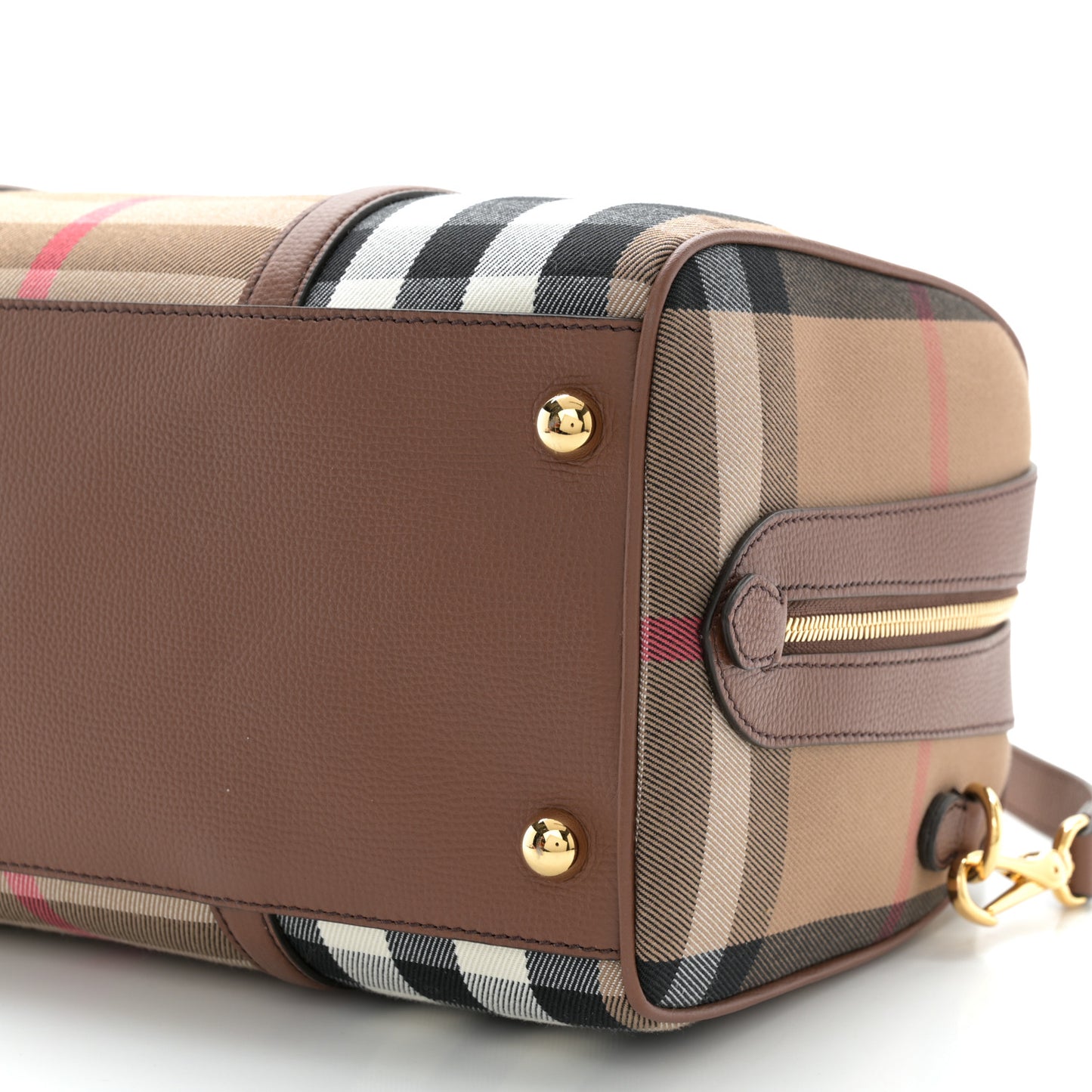 House Check Derby Calfskin Medium Alchester Bowling Bag Tan