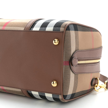 Burberry House Check Derby Calfskin Medium Alchester Bowling Bag Tan 11 of 12