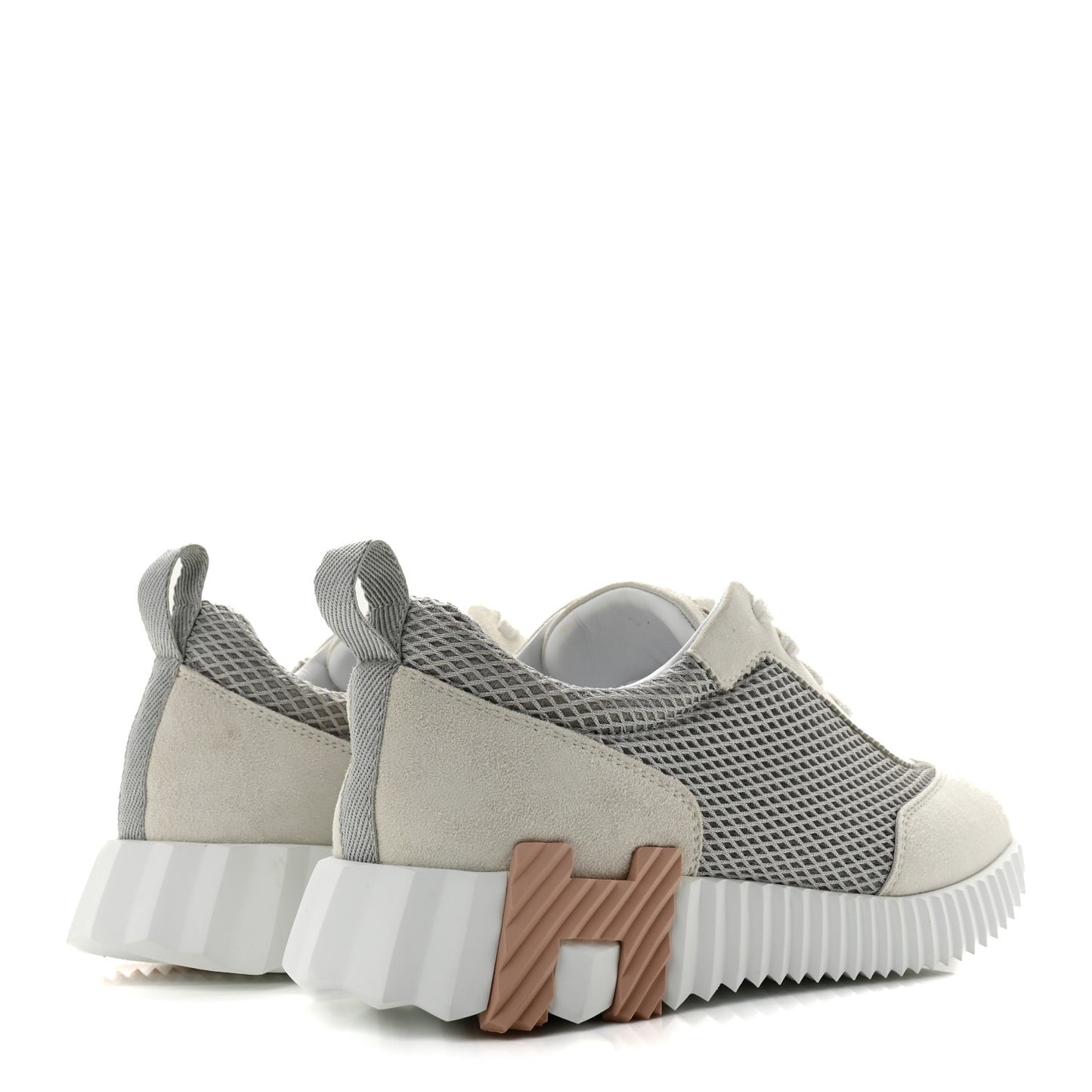 Air Mesh Suede Goatskin Bouncing Sneakers 39 Gris Lulea White