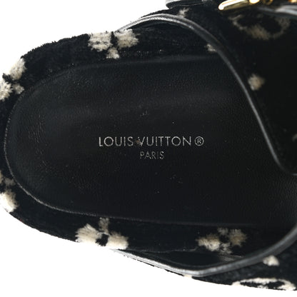 Louis Vuitton Velvet Monogram Jumbo Flatform Mule Sandals 39 Black White 7 of 8