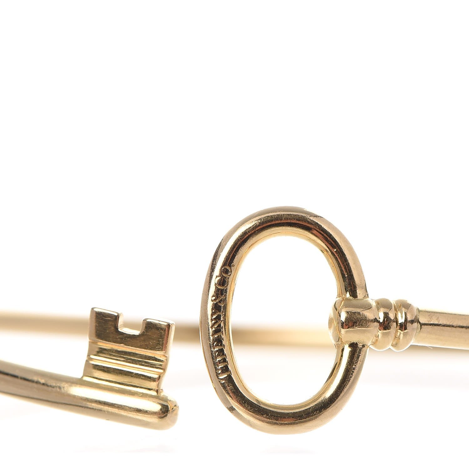 Tiffany 18K Yellow Gold Keys Wire Bracelet 4 of 6