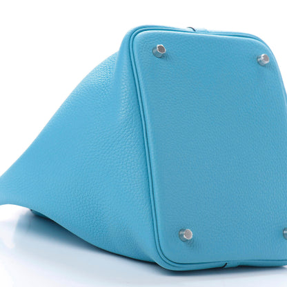 Hermes Taurillon Clemence Picotin Lock 22 MM Bleu Du Nord 8 of 11
