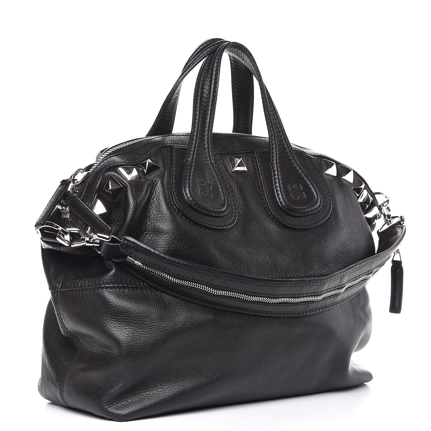 Givenchy Waxy Grained Calfskin Studded Medium Nightingale Black 4 of 13