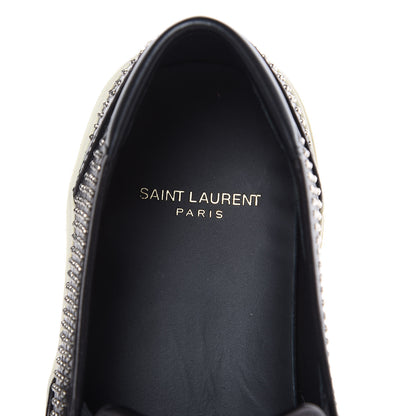 Saint Laurent Mat Nappa Mens Microborchie Wolly Studded Skate Slip On Sneakers 41 Black 6 of 8