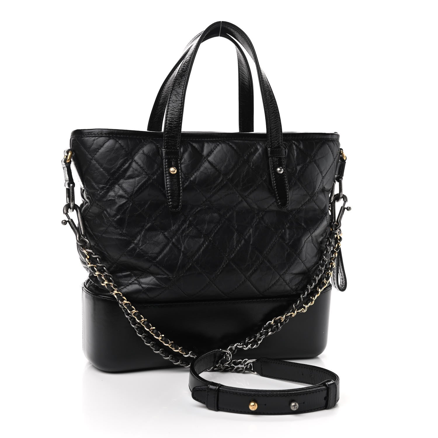 Chanel Calfskin Quilted Gabrielle Shopping Tote Black 3 of 9