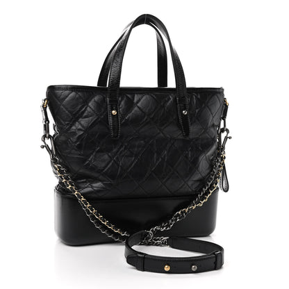 Chanel Calfskin Quilted Gabrielle Shopping Tote Black 3 of 9