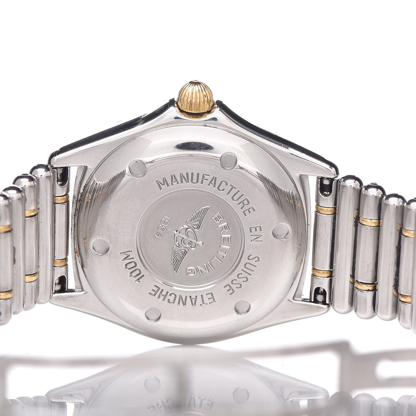 Stainless Steel 18K Yellow Gold 30mm Callisto Quartz Watch White B64046