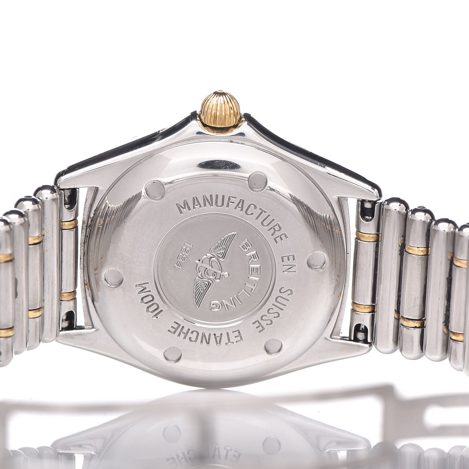 Breitling Stainless Steel 18K Yellow Gold 30mm Callisto Quartz Watch White B64046 5 of 7