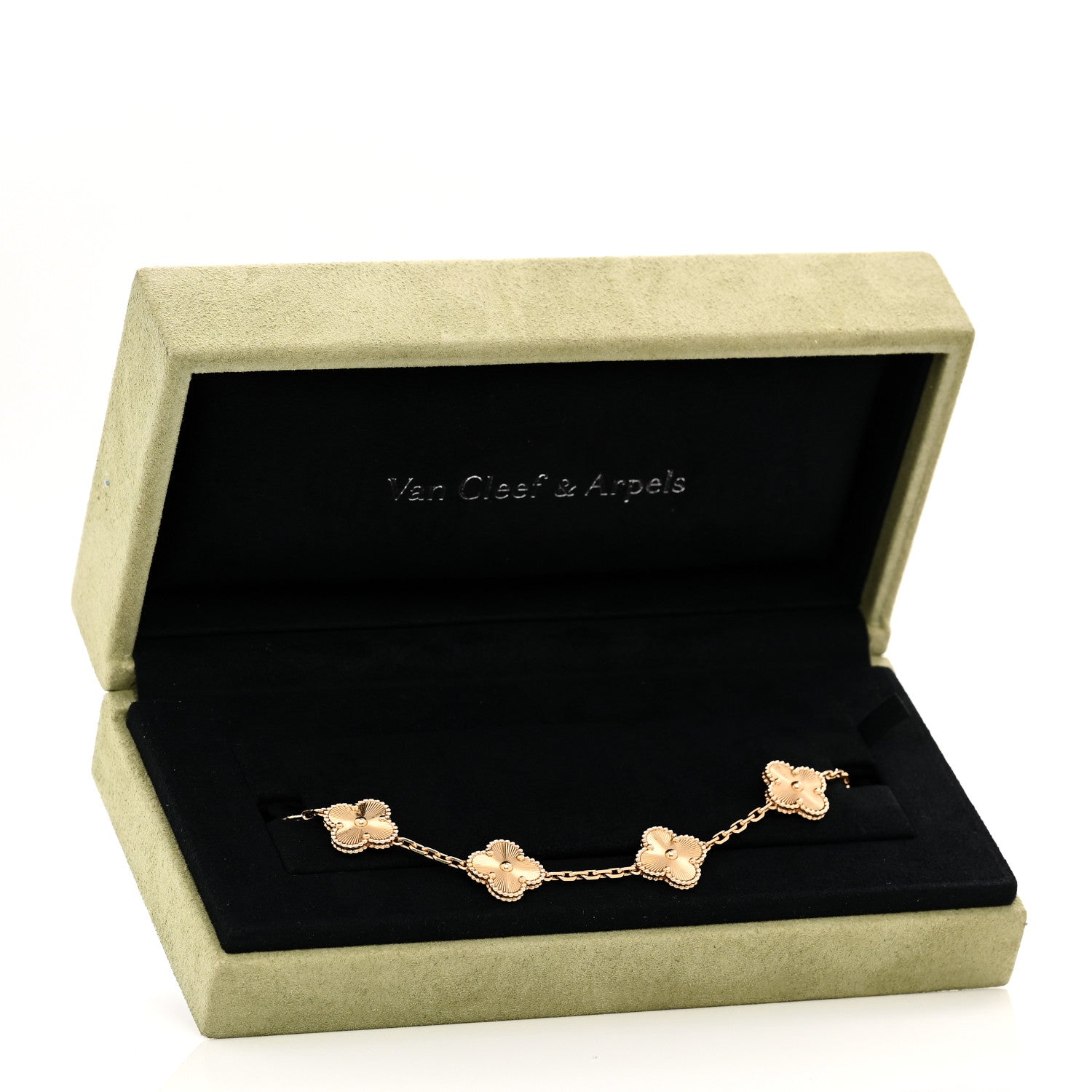 Van Cleef & Arpels 18K Yellow Gold 5 Motifs Guilloche Vintage Alhambra Bracelet 5 of 5