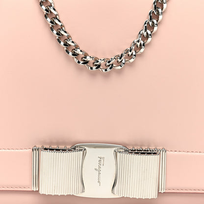 Salvatore Ferragamo Smooth Calfskin Vara Bow Chain Flap Crossbody Pink 7 of 9