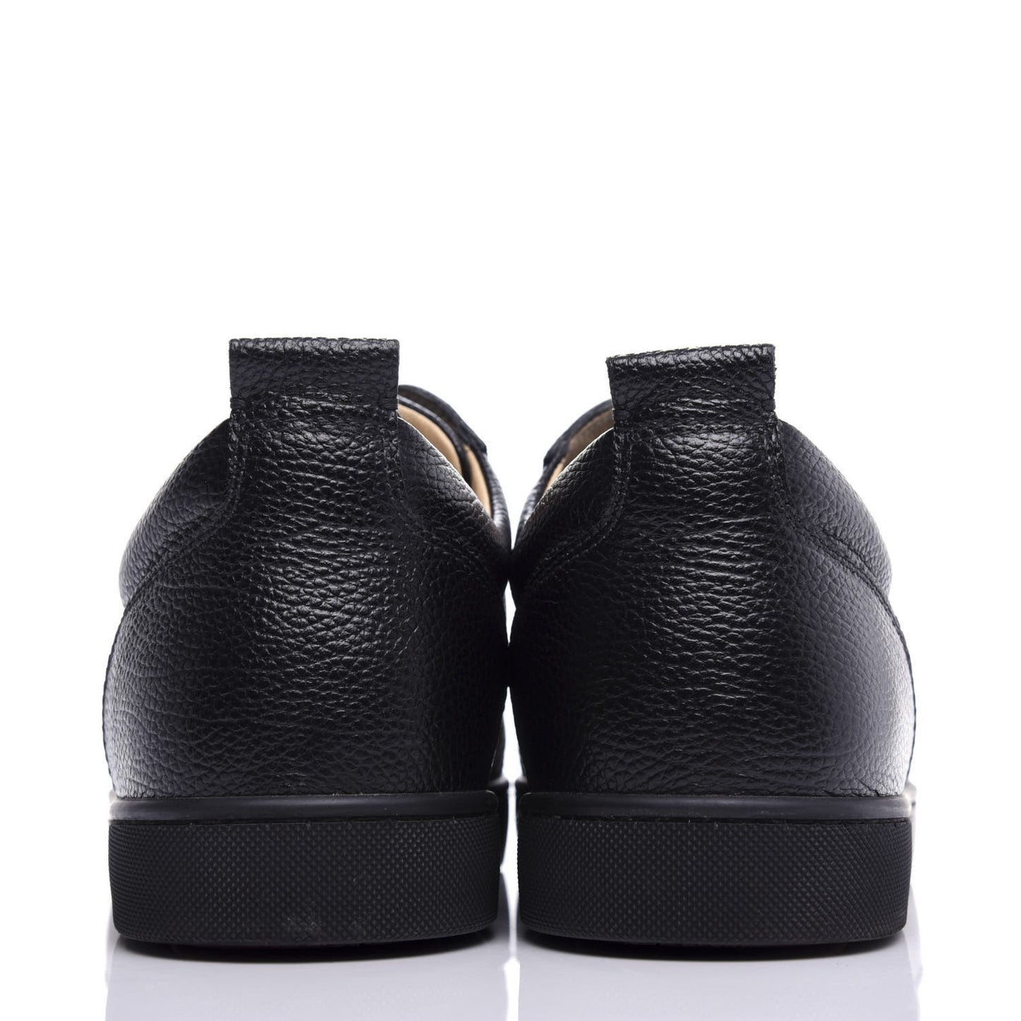 Grained Calfskin Mens Louis Junior Flat Sneakers 46 Black