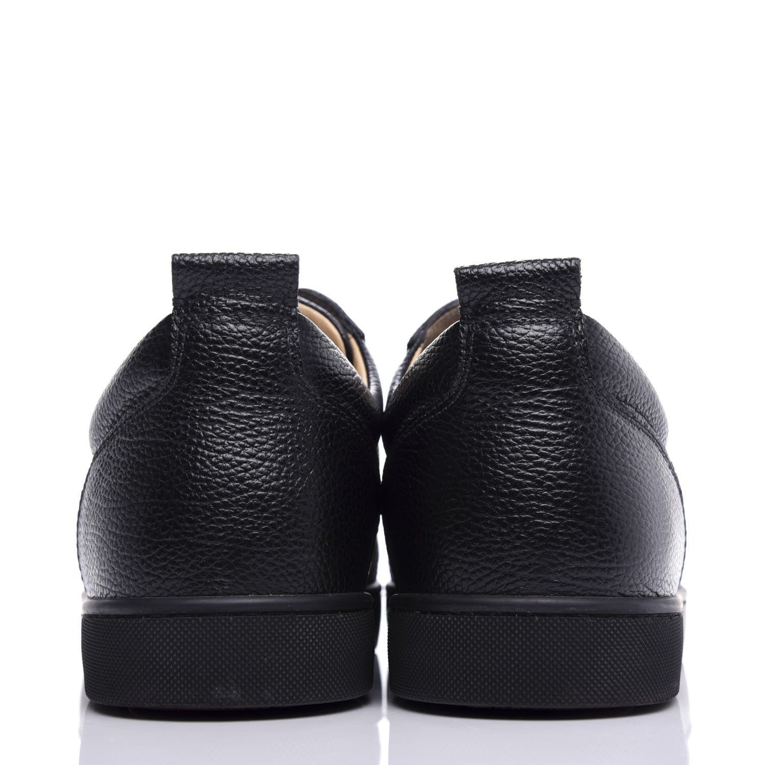 Christian Louboutin Grained Calfskin Mens Louis Junior Flat Sneakers 46 Black 7 of 10