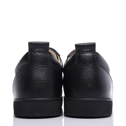 Christian Louboutin Grained Calfskin Mens Louis Junior Flat Sneakers 46 Black 7 of 10