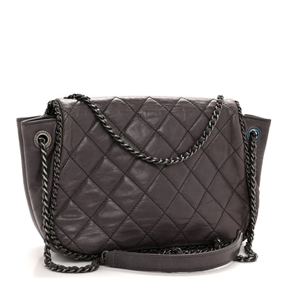 Chanel Calfskin Quilted Small CC Enchained Accordion Flap Purple 3 of 13