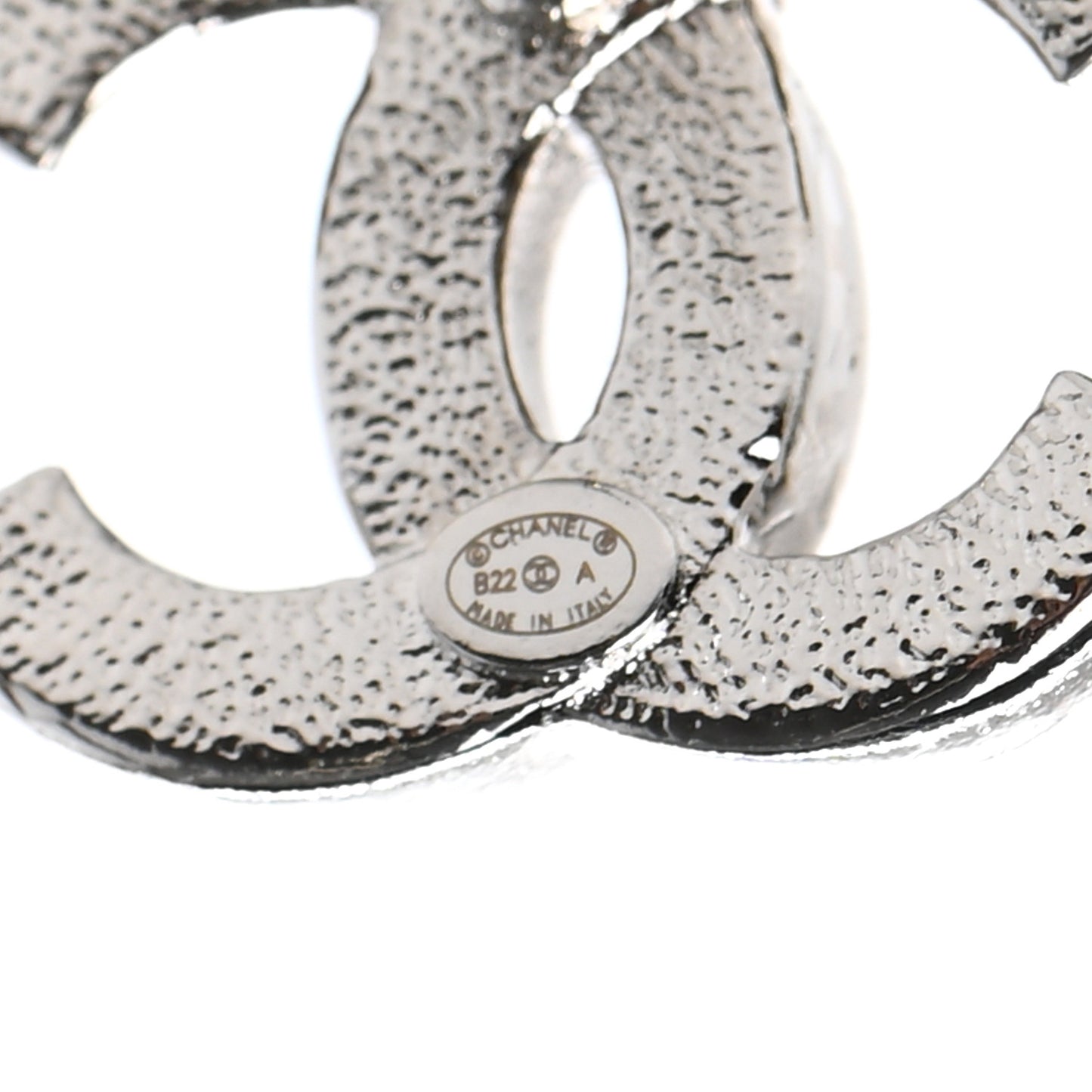 Crystal CC Earrings Silver Black