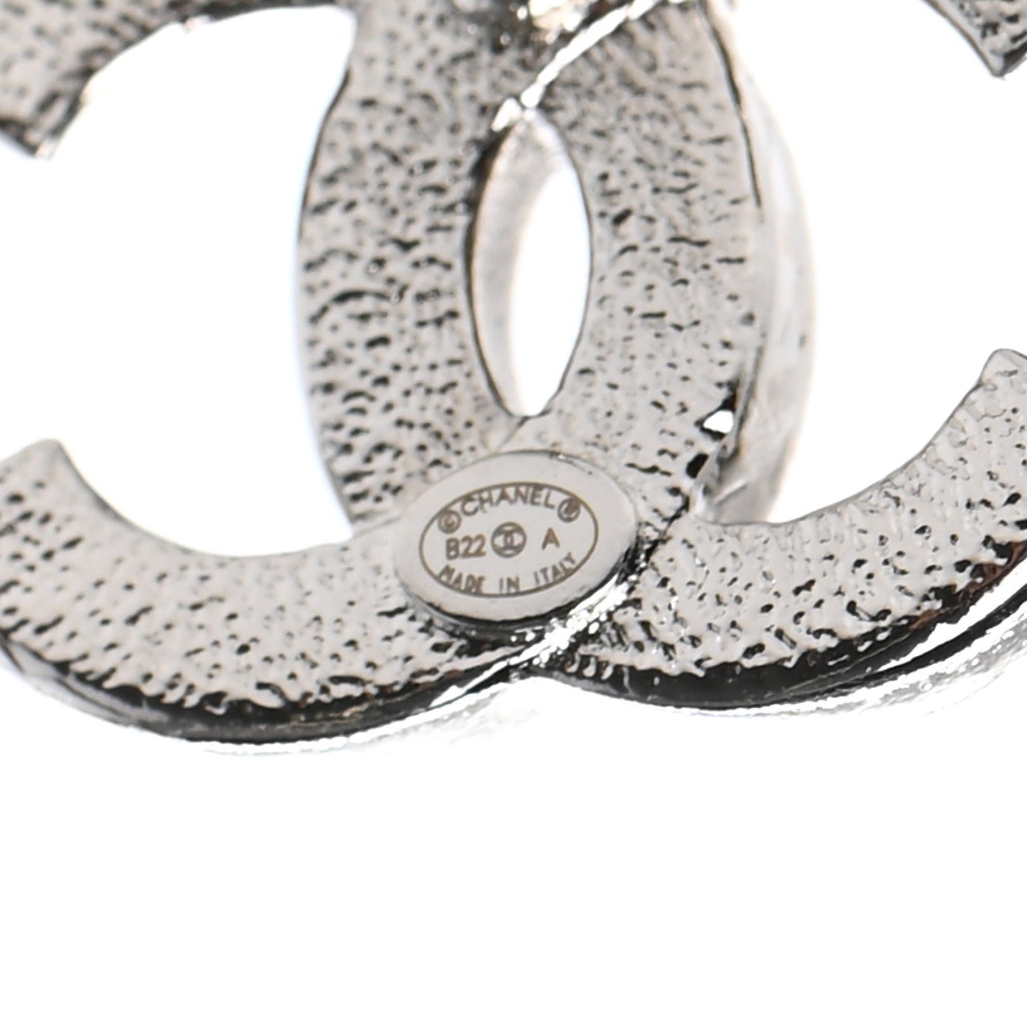 Chanel Crystal CC Earrings Silver Black 4 of 4