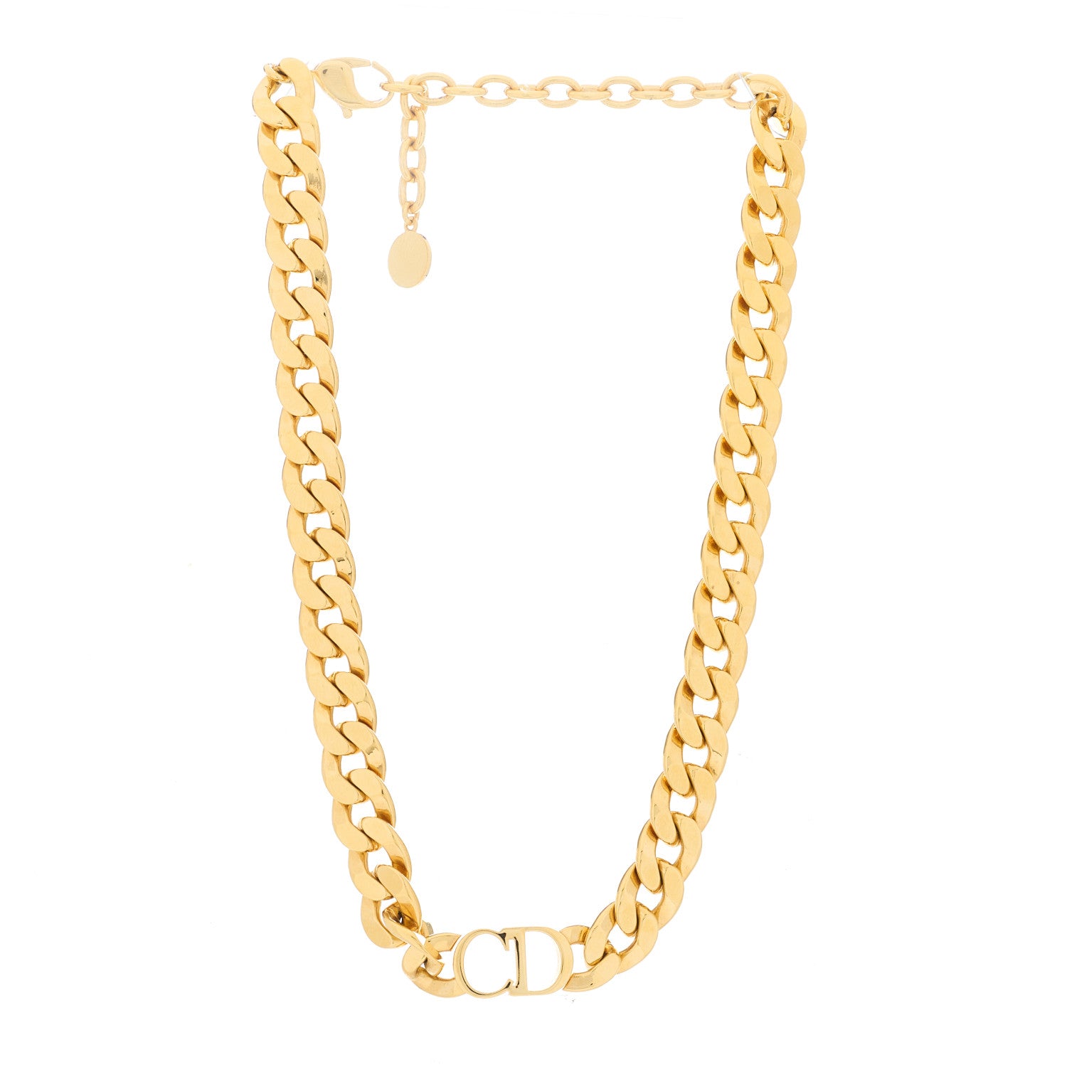 Christian Dior Metal Danseuse Etoile Chain Choker Necklace Gold 2 of 4