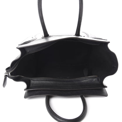 Celine Drummed Calfskin Mini Luggage Black 5 of 10