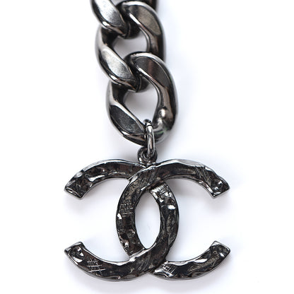Chanel Metal CC Pick Drop Earrings Ruthenium 4 of 5