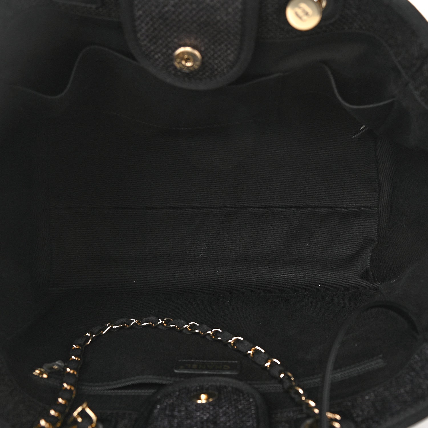 Chanel Woven Straw Raffia Medium Deauville Tote Black 5 of 9