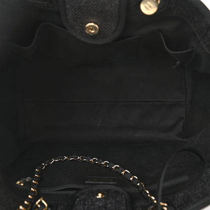 Chanel Woven Straw Raffia Medium Deauville Tote Black 5 of 9