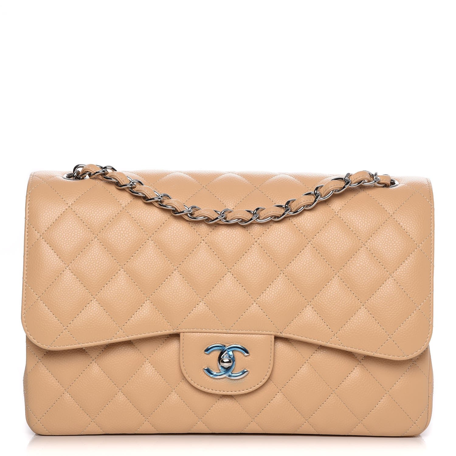 Chanel Caviar Quilted Jumbo Double Flap Beige Clair 1 of 9