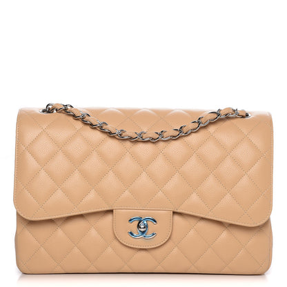 Chanel Caviar Quilted Jumbo Double Flap Beige Clair 1 of 9