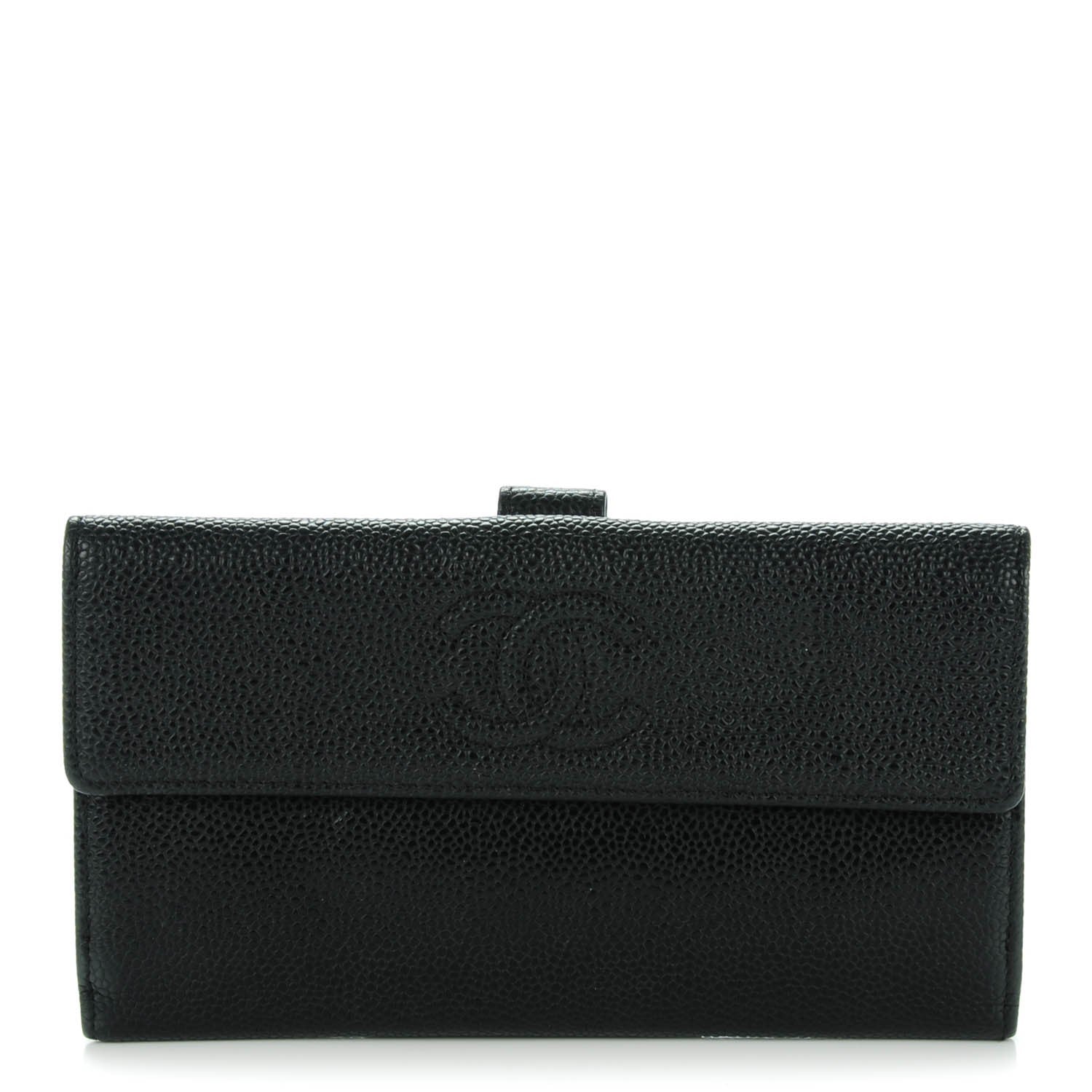 Chanel Caviar CC Long Flap Wallet Black 1 of 8