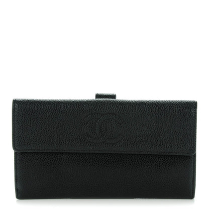 Chanel Caviar CC Long Flap Wallet Black 1 of 8