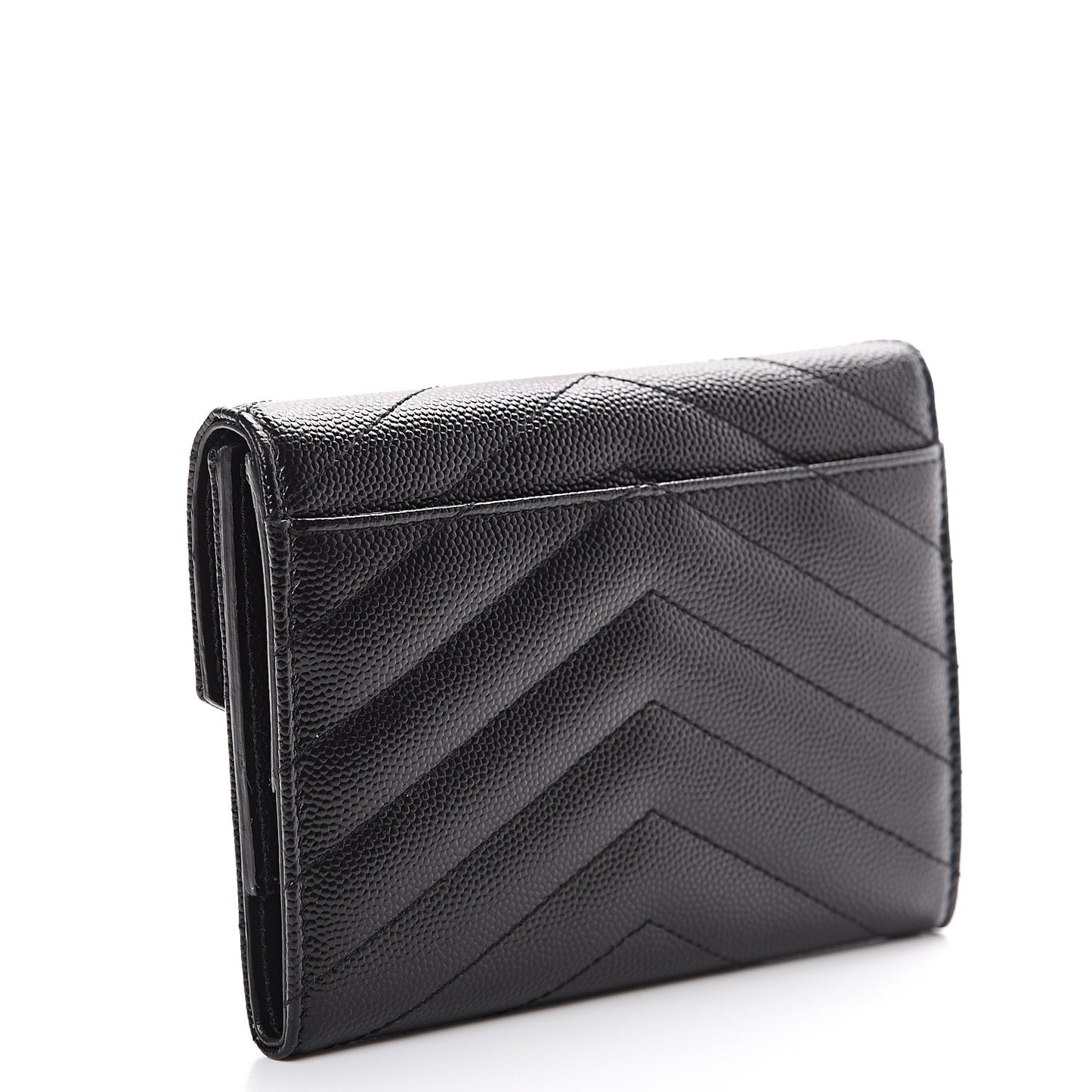 Grain De Poudre Matelasse Chevron Small Monogram Passport Case Black