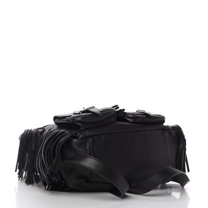 Saint Laurent Calfskin Fringe Festival Backpack Black 4 of 11