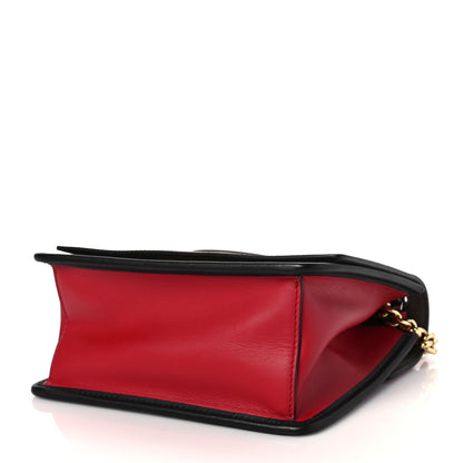 Fendi Vitello Century F is Fendi Bi-Color FF 1974 Embossed Small Kan I Shoulder Bag Fragola Maya Black 5 of 9