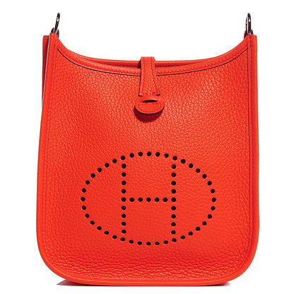 Hermes Taurillon Clemence Amazone Evelyne TPM Orange Poppy Saint Cyr 1 of 16