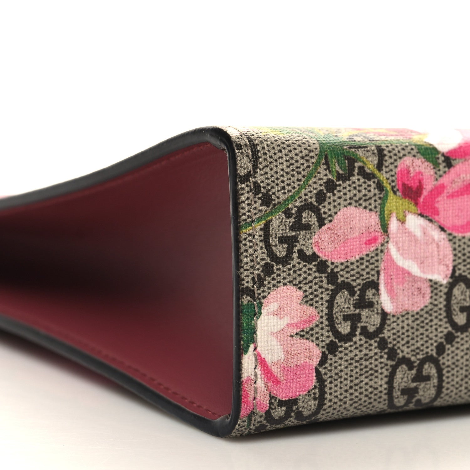 Gucci GG Supreme Monogram Blooms Large Cosmetic Case Beige Multicolor Dry Rose 9 of 12