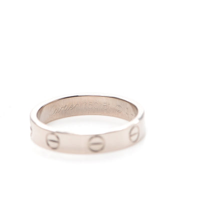 Cartier 18K White Gold 3.5mm LOVE Wedding Band Ring 51 5.75 4 of 5