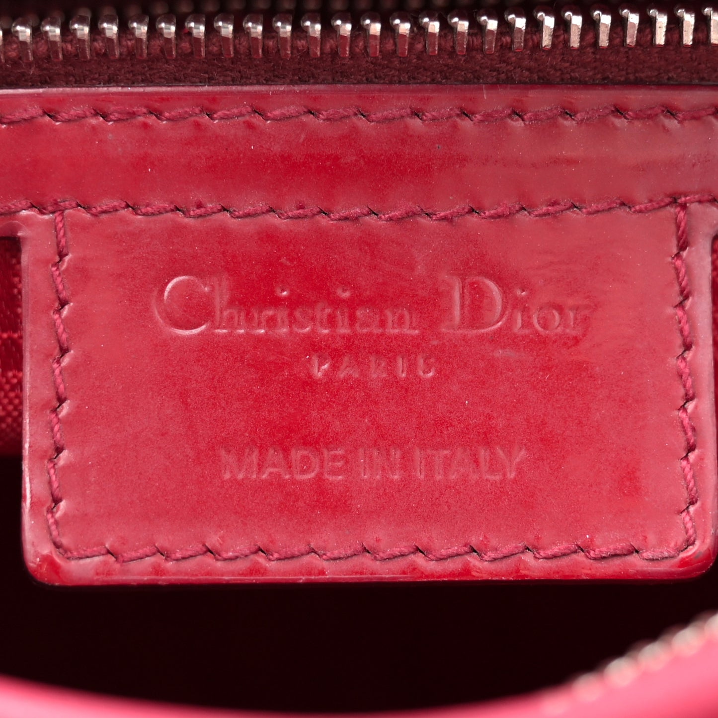 Patent Cannage Medium Lady Dior Red