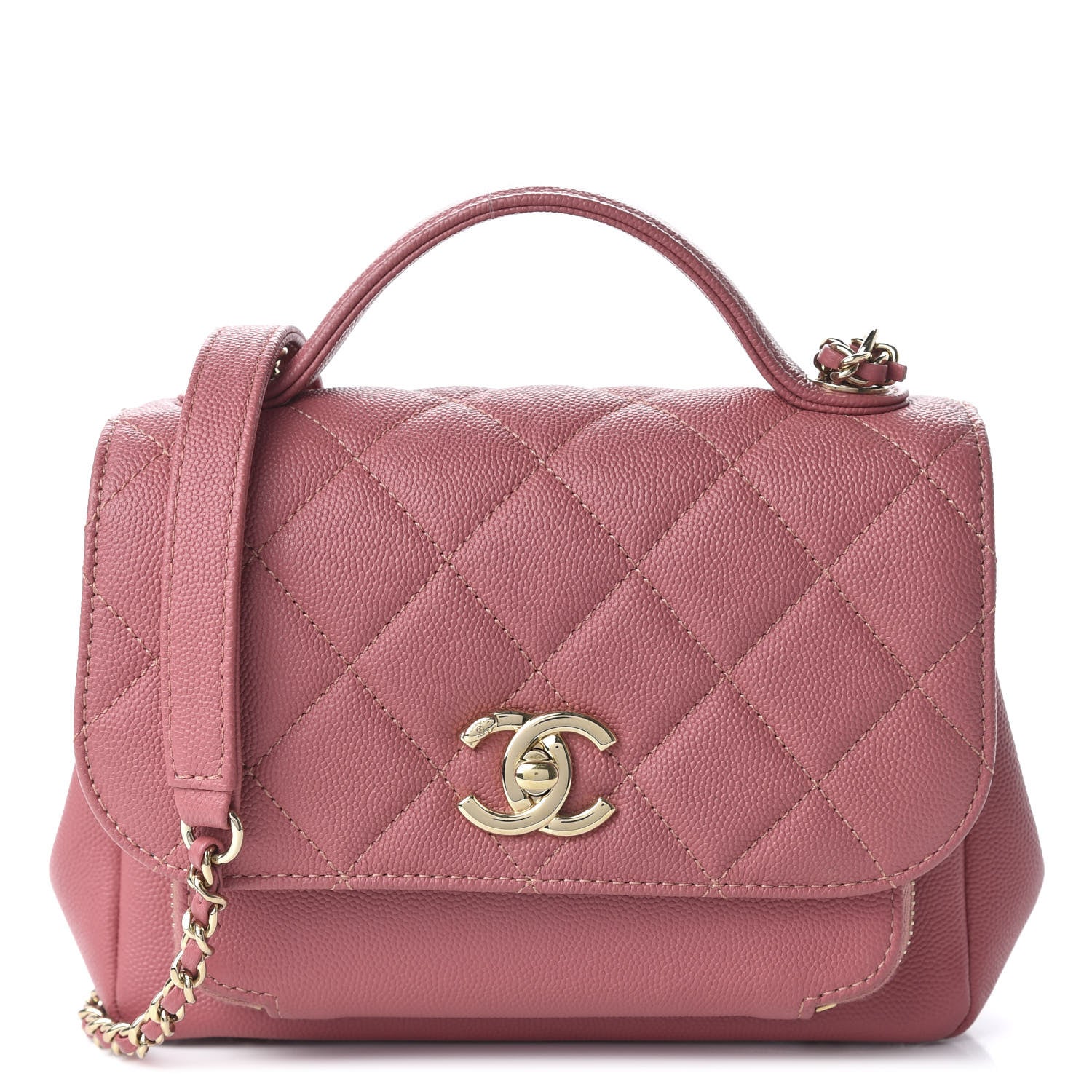 Chanel Caviar Quilted Small Business Affinity Flap Dark Pink 1 of 10