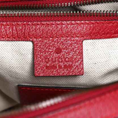 Gucci GG Supreme Monogram Web Bosco Patch Dome Backpack Beige Malva Hibiscus Red 6 of 14