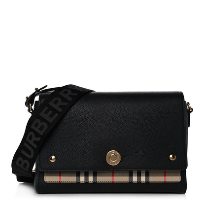 Burberry Grainy Calfskin Vintage Check Note Crossbody Bag Black 1 of 9