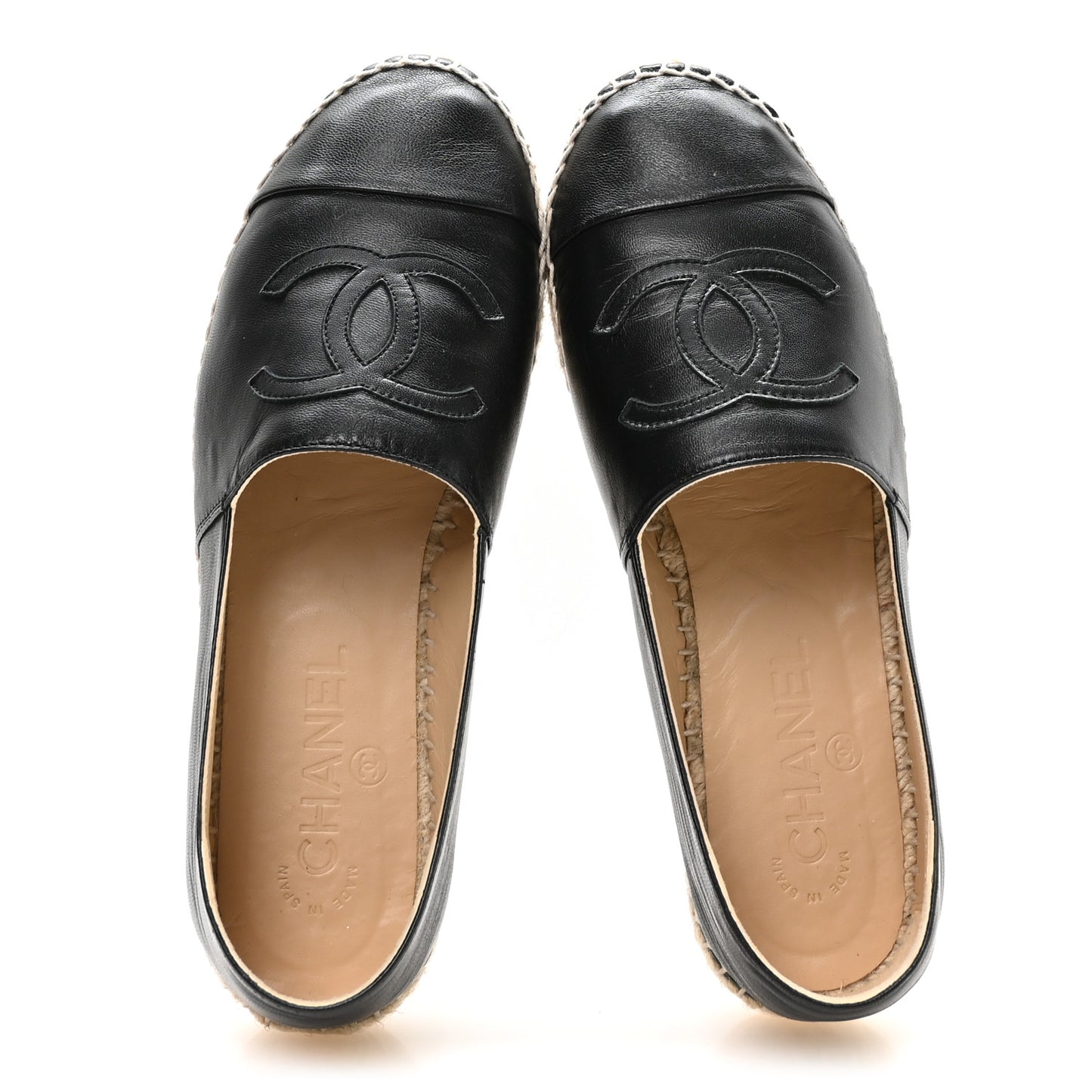 Lambskin CC Espadrilles 37 Black