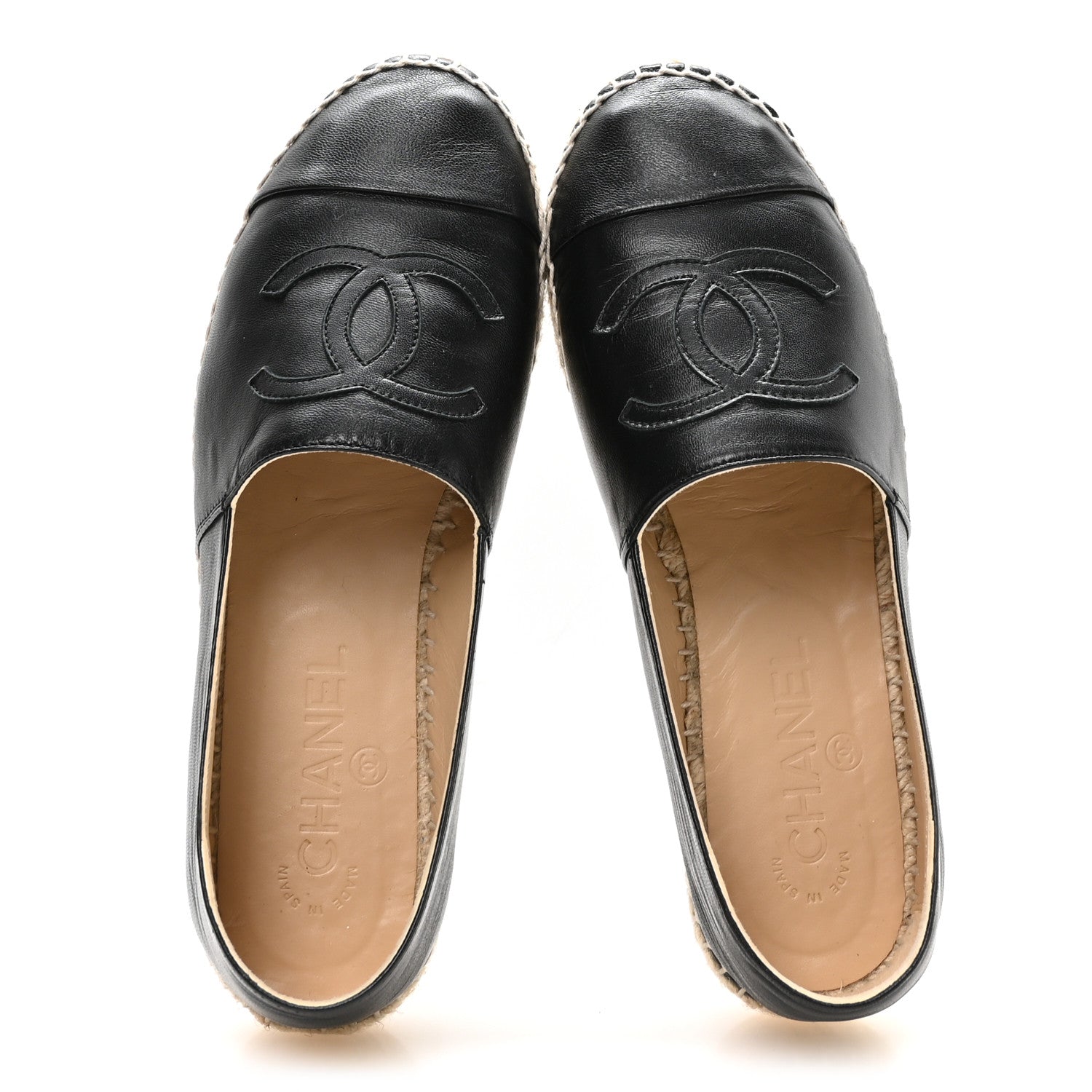 Chanel Lambskin CC Espadrilles 37 Black 2 of 9