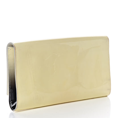 Saint Laurent Patent Calfskin Ombre Monogram Large Belle De Jour Clutch Ivory Black 3 of 12