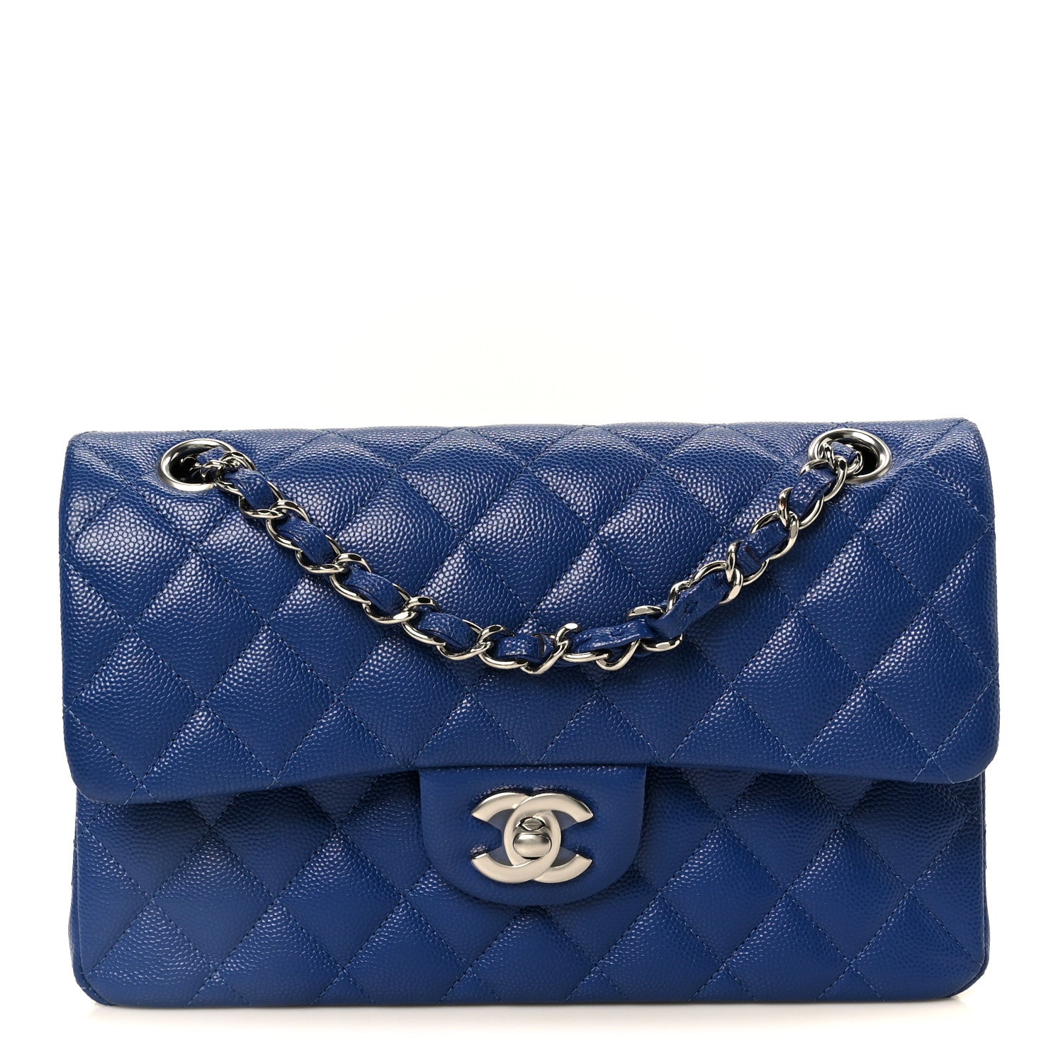 Chanel Caviar Quilted Small Double Flap Blue 1 of 11