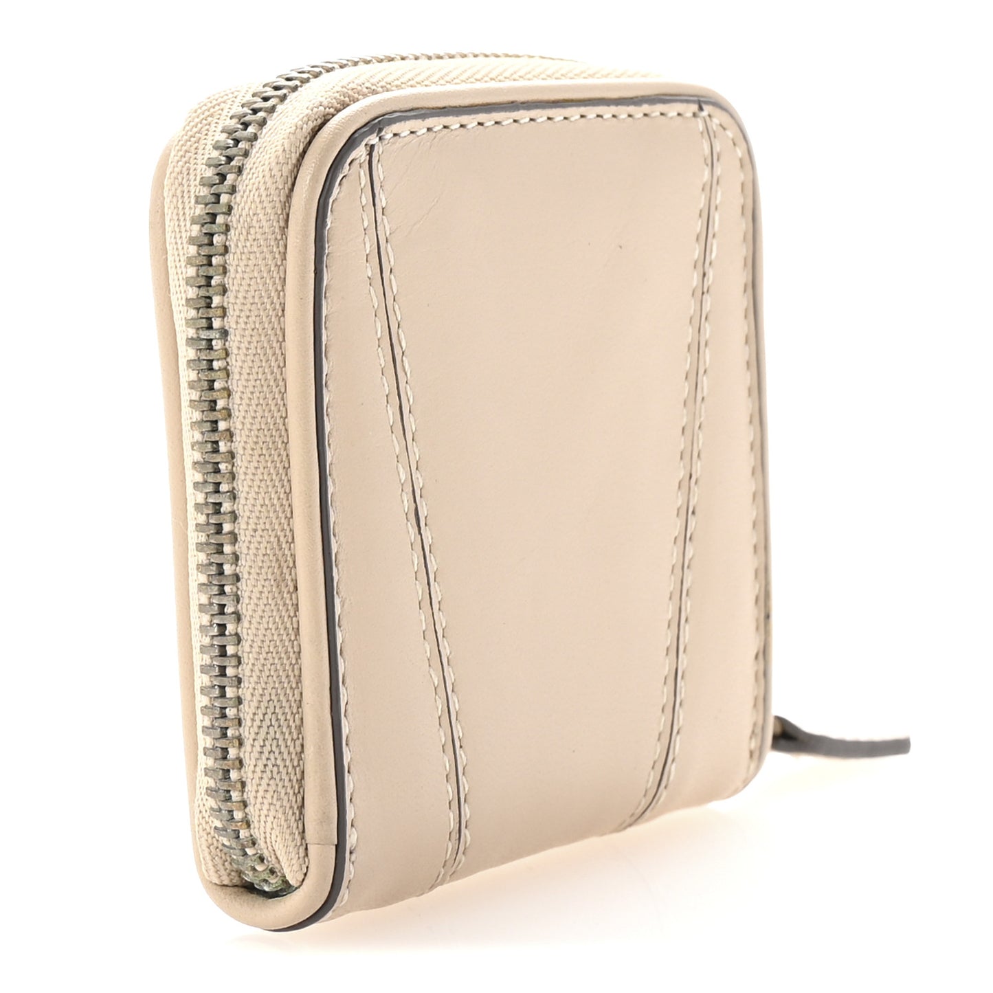 Lambskin 4G Logo Zip Coin Purse Beige
