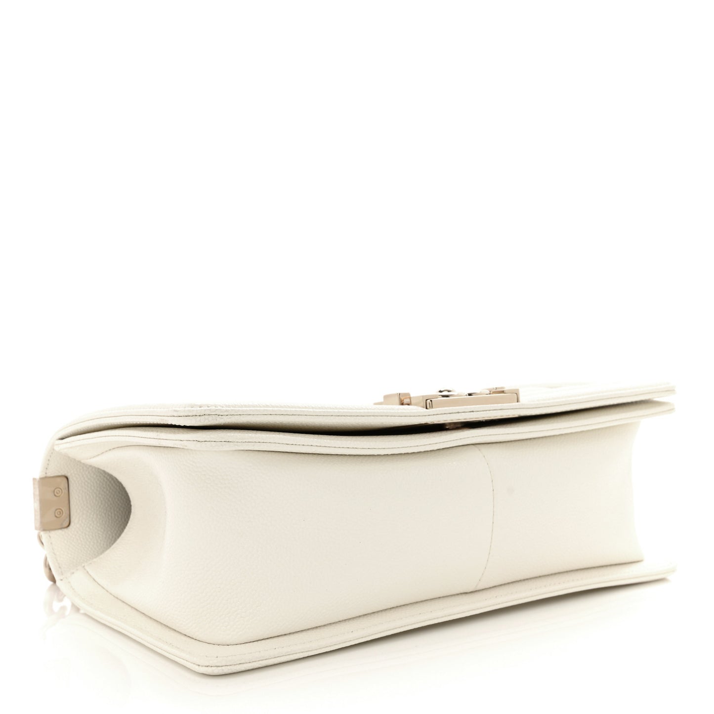 Caviar Quilted Medium Boy Flap White