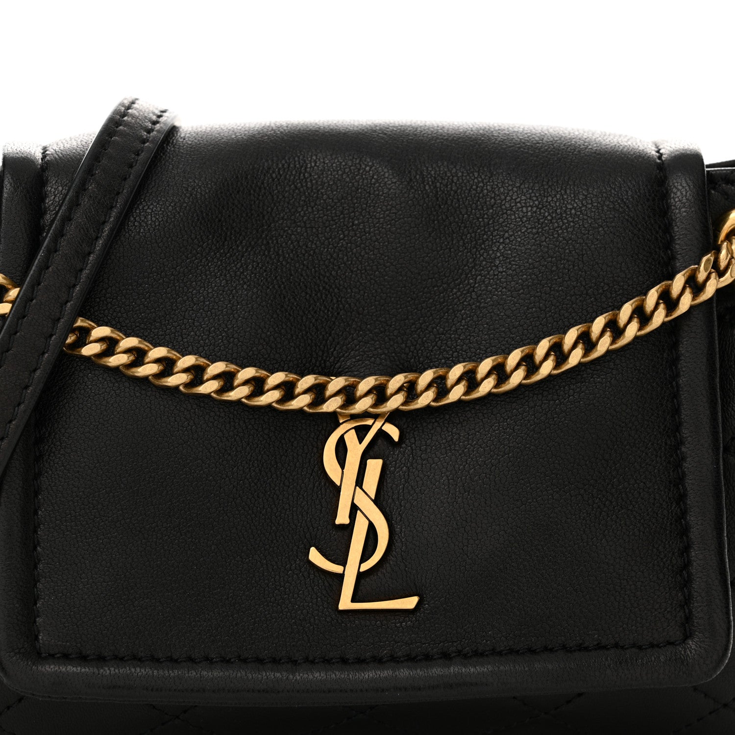 Saint Laurent Lambskin Quilted Monogram Mini Nolita Black 8 of 10