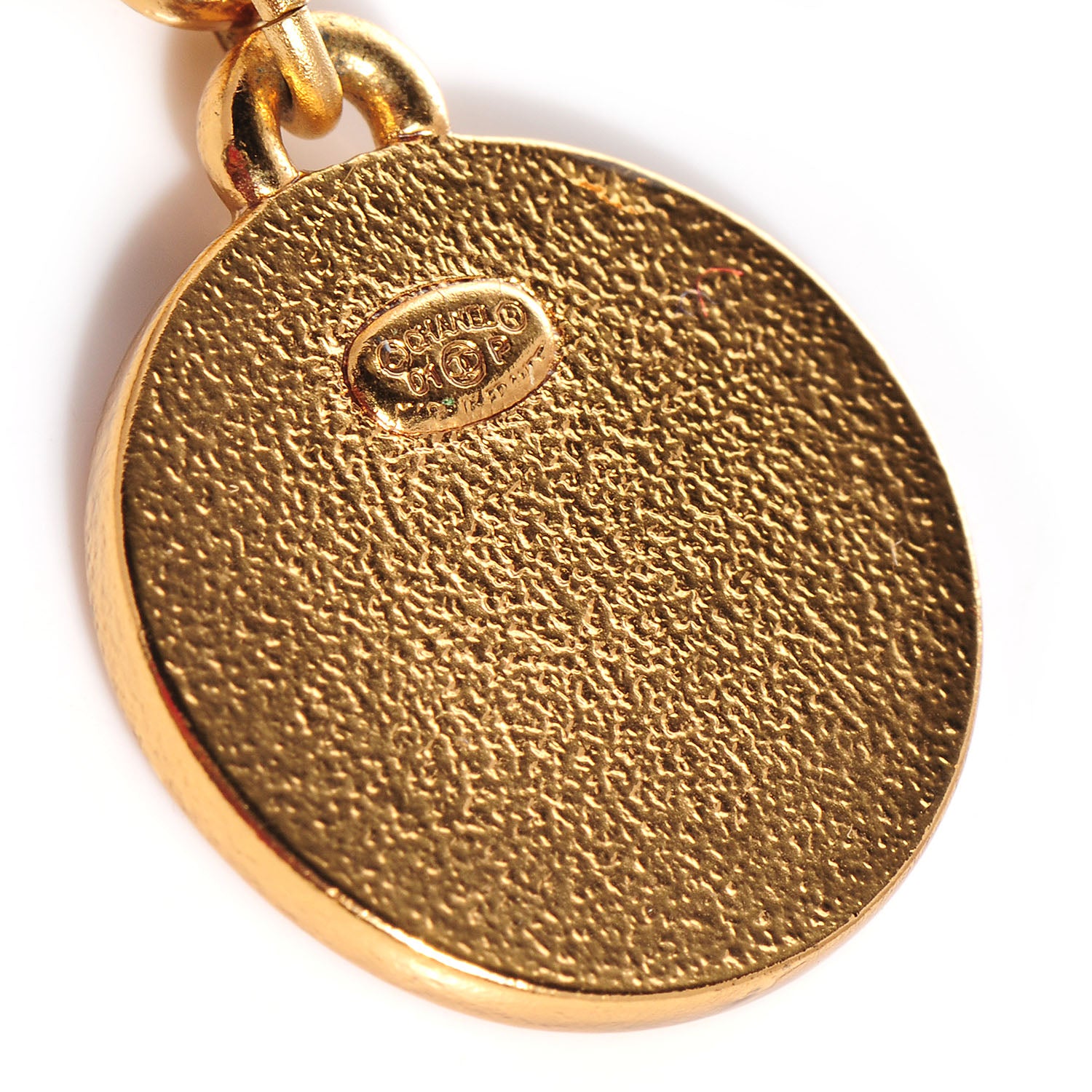 Chanel Enamel CC Star Drop Earrings Gold Peach 3 of 5