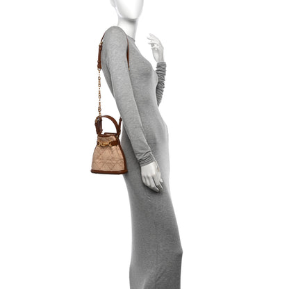 Christian Dior Raffia Calfskin Cannage Small C'est Dior Cannage Bucket Bag Natural 2 of 10